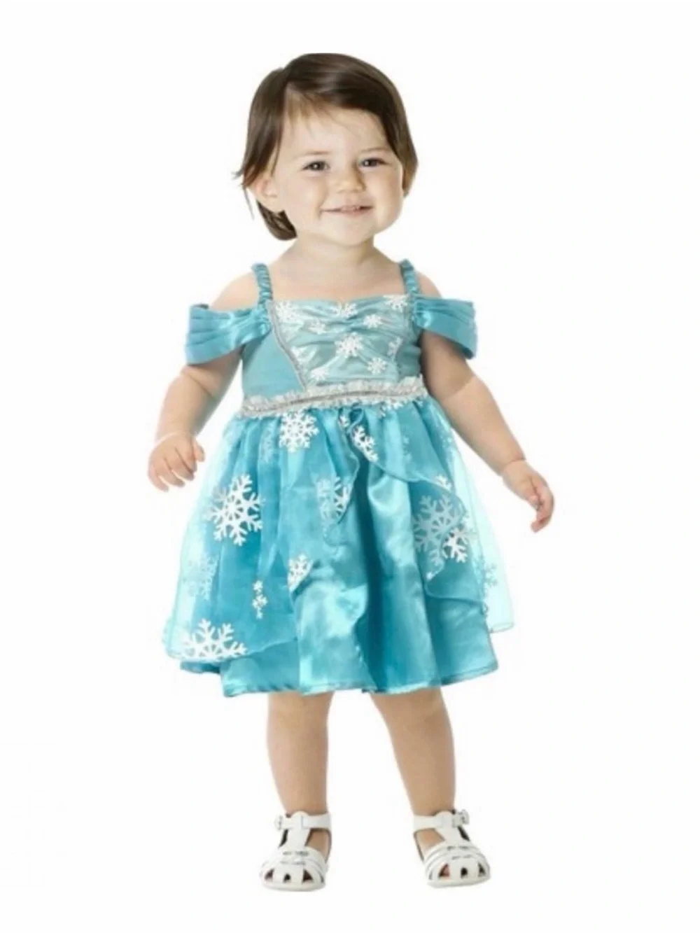 Disney’s Frozen Inspired Elsa Sparkling Blue Snowflake Dress NWOT